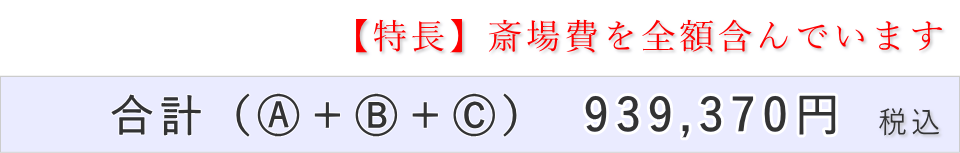 家族葬15名プランの葬儀費用合計